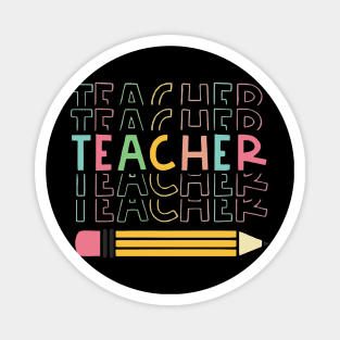 Teacher Appreciation , Colorful Teacher , School Staff Gift Idea Magnet